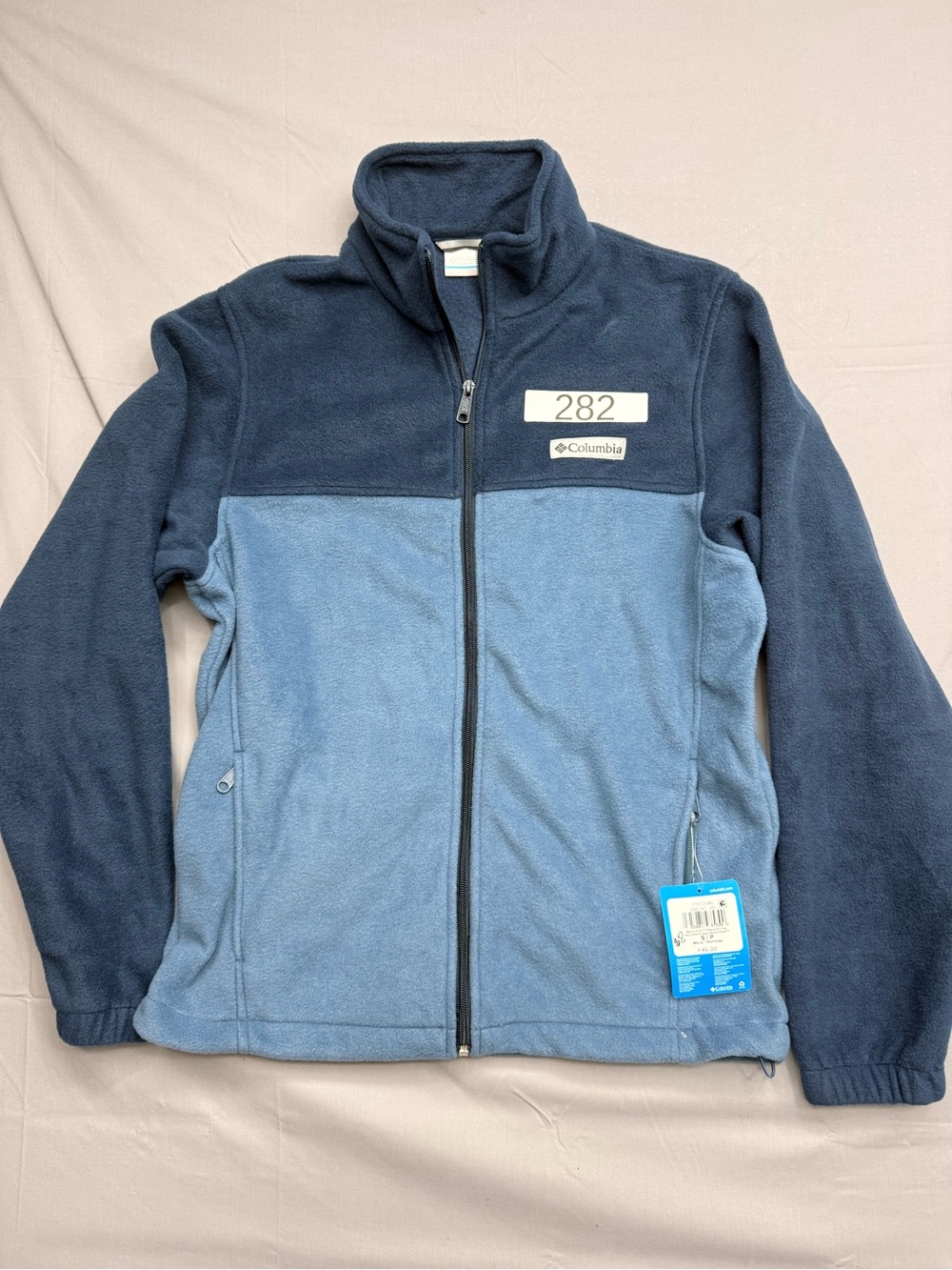 Columbia Kids Two-Tone Navy and Light Blue Full-Zip Fleece Jacket